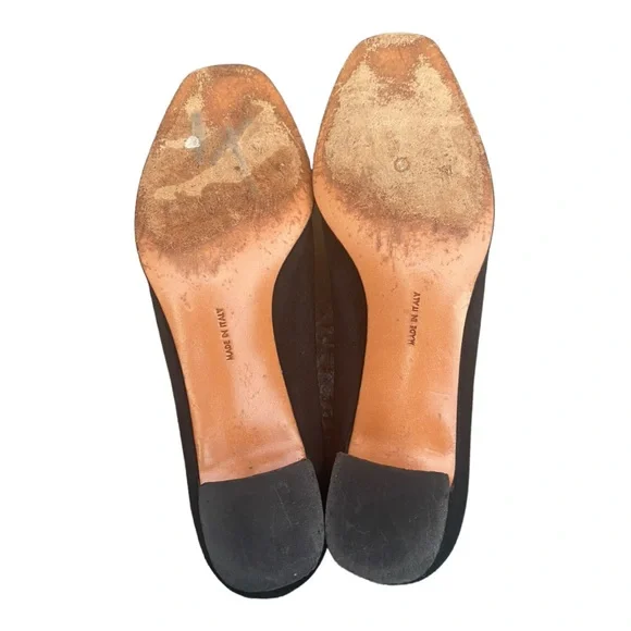 Salvatore Ferragamo Black Suede vintage Shoes size 7.5AA (narrow) - Picture 10 of 11